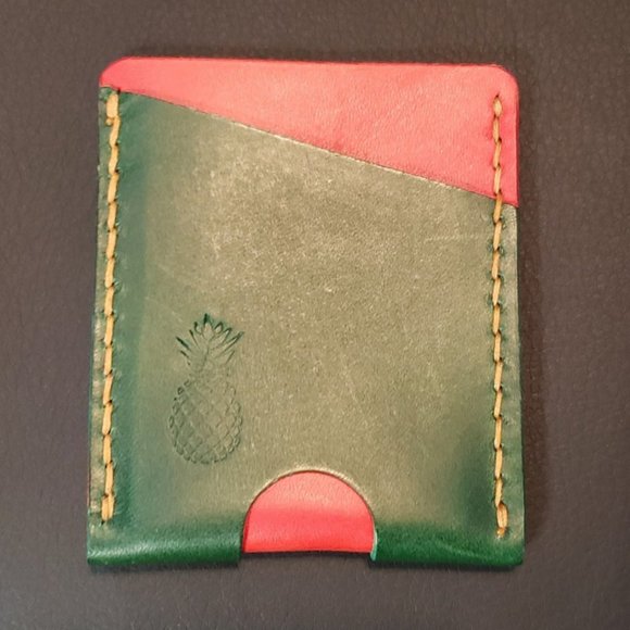 ScapeGrace Designs Green and Red Leather Wallet